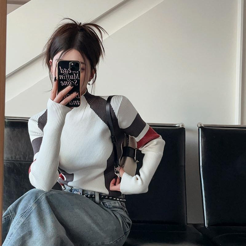 Neploe American Vintage Turtleneck Pullovers Mujer 2025 Autum New Slim Fit Tops Women Y2k Long Sleeve Bottoming Sweaters