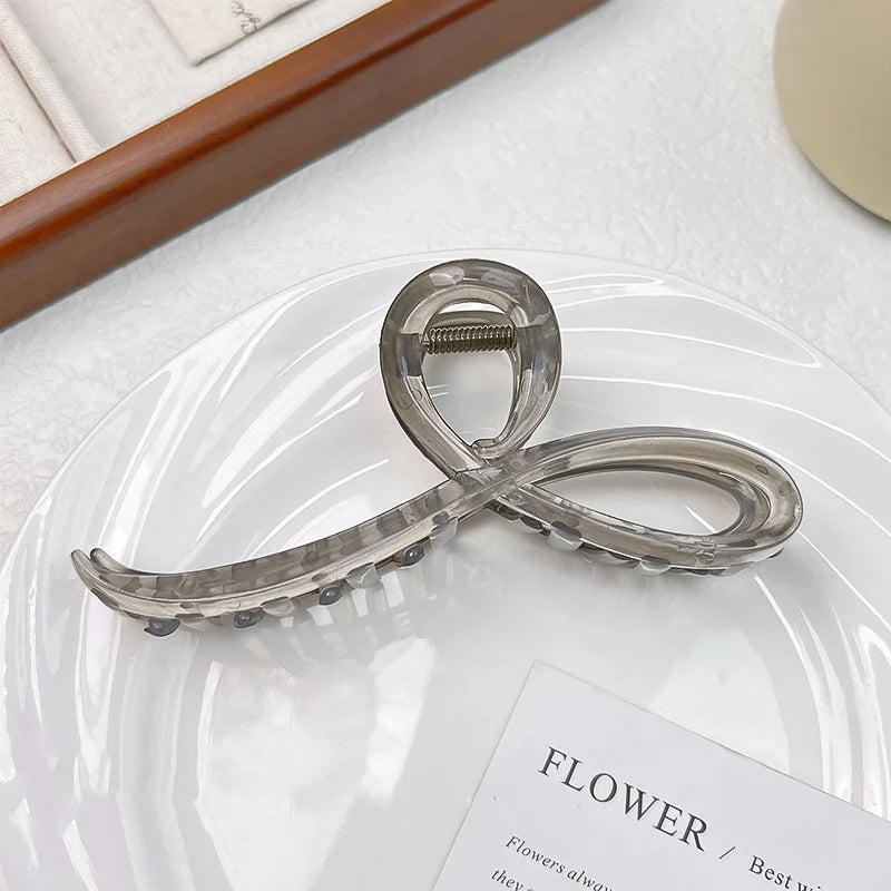 Elegant Jelly Color Bow Hair Claw For Women Girls Sweet Hair Ornament Back Headband Hair Clips Hairpin Fashion Hair Accessories