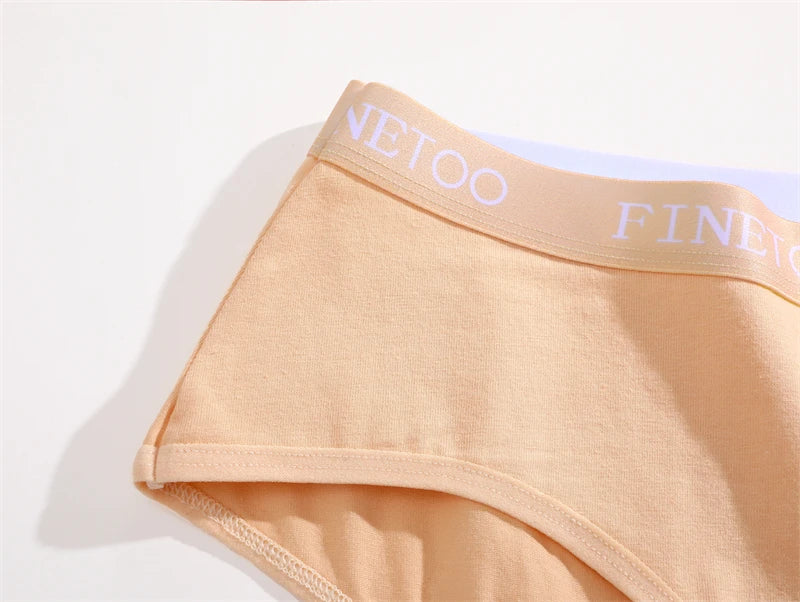 FINETOO 3Pcs Cotton Letter Belt Underwear Women's Panties Sexy Breathable Low Waist Briefs Female Stretch Comfortable Lingerie