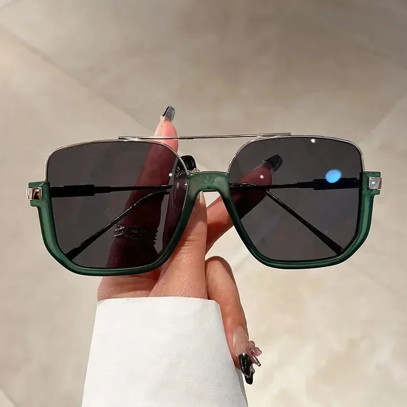 2025 New Vintage Oversized Sunglasses Fashion Men Women Square Shades Eyewear Trendy Ins Popular Brand Design UV400 Sun Glasses