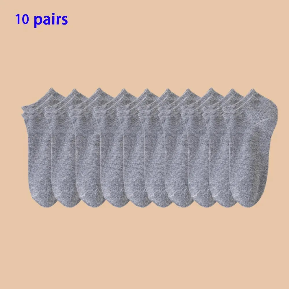 Unisex 40/20/10 Pairs of Solid Color Socks, Soft and Lightweight Ankle Socks, WOMEN'S Casual Boat Socks, Low Cut Ankle Socks