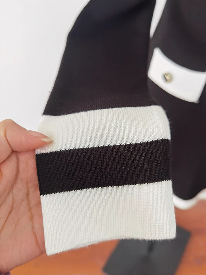 Hot Girl Off Shoulder Long-sleeved Knitted Dress Women's Autumn Fake Two-piece Shirts Spliced Sexy Wrapped Hip Short Dress