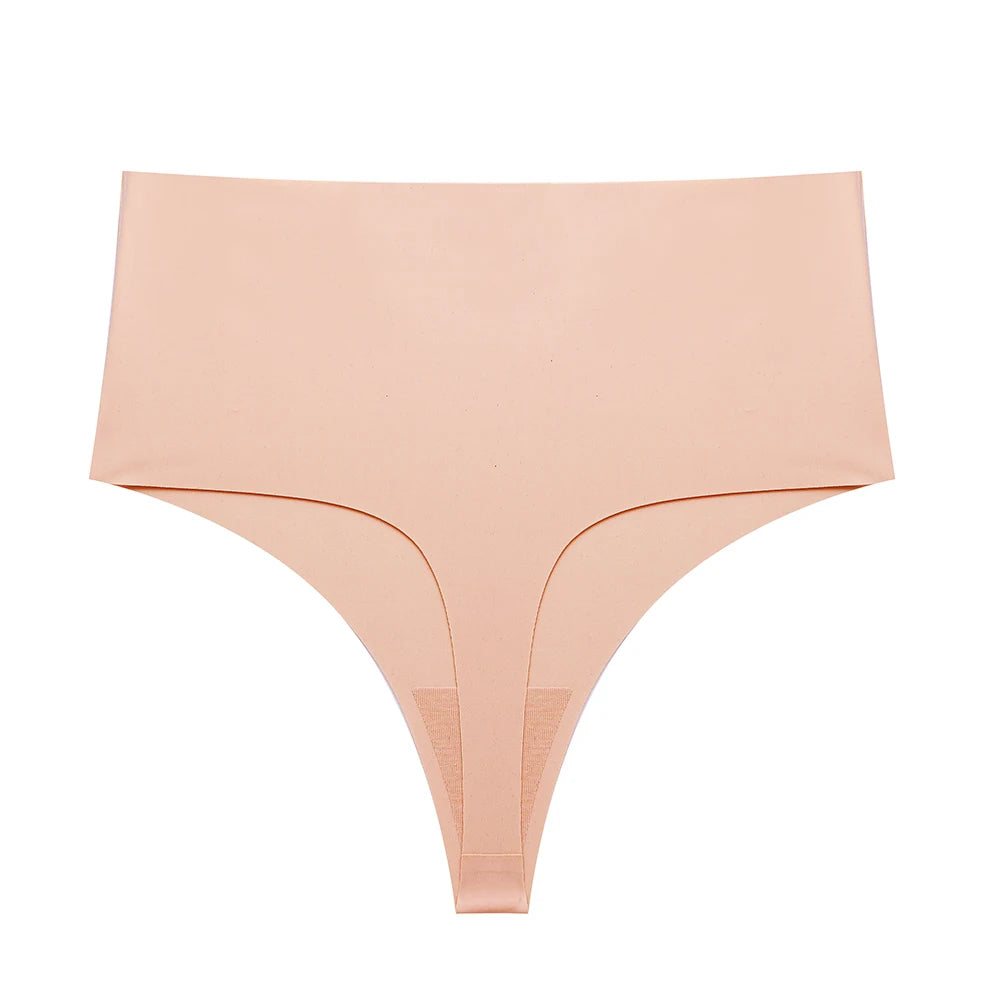 WarmSteps 6Pcs/Set High Waist Soft Women's Thongs Panties Traceless Slip Silk Female Lingerie Casual Yoga Underwear for Ladies