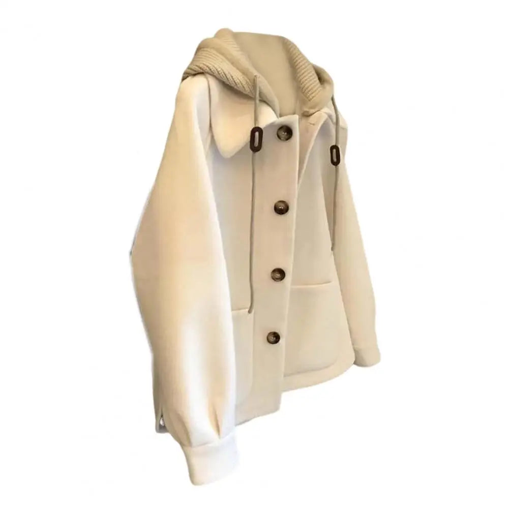 Winter Women Jacket Lightweight Women Jacket Stylish Plus Size Woolen Jacket with Drawstring Coat for Women for Commuting