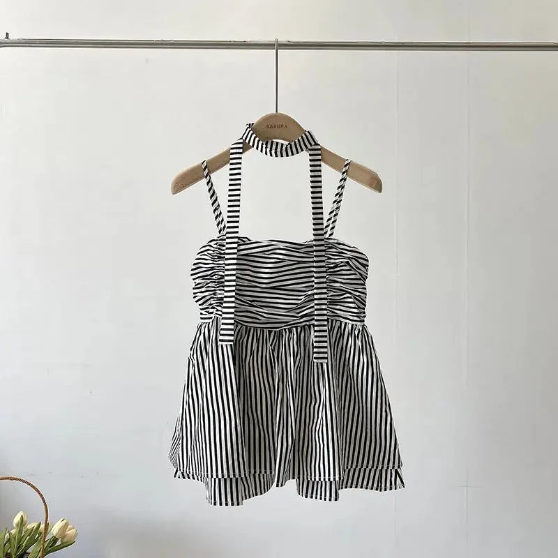 Sweet And Spicy One-Shoulder Bridesmaid Vest Women's Summer New Korean Style Sleeveless Top with Skeleton Exposure