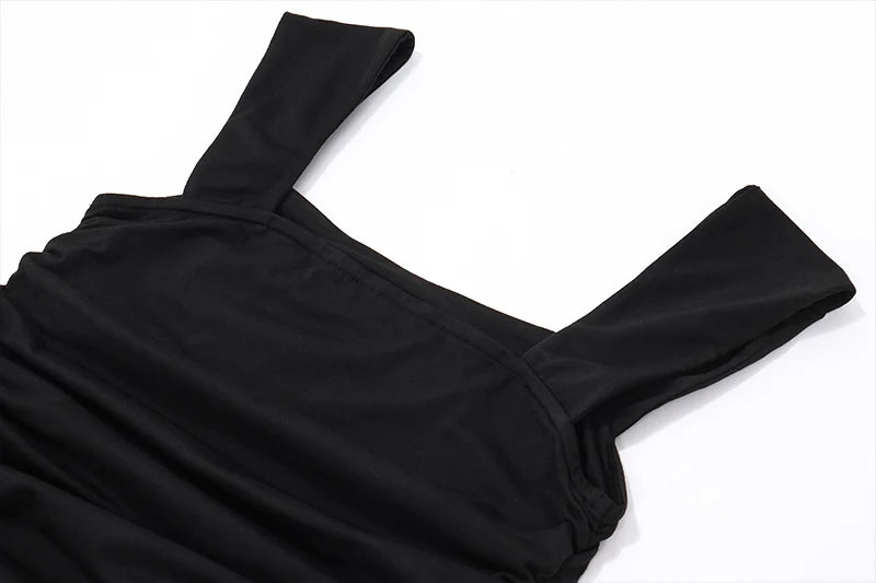 WhereMery Elegant Slip Long Dresses Sexy Women Ruched Bodycon Solid Maxi Dress Spring Y2K Summer Temperament High-waist Vestidos