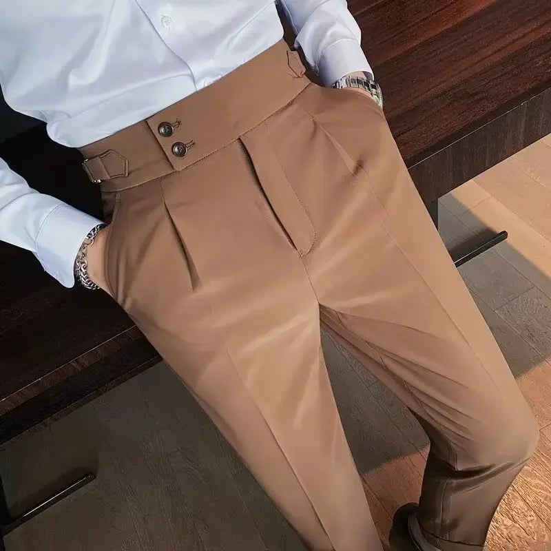 Men's Straight-leg High-waisted Casual Suit Pants High-end Feelslims Slimming Effective Spring Autumn Seasonal Pants