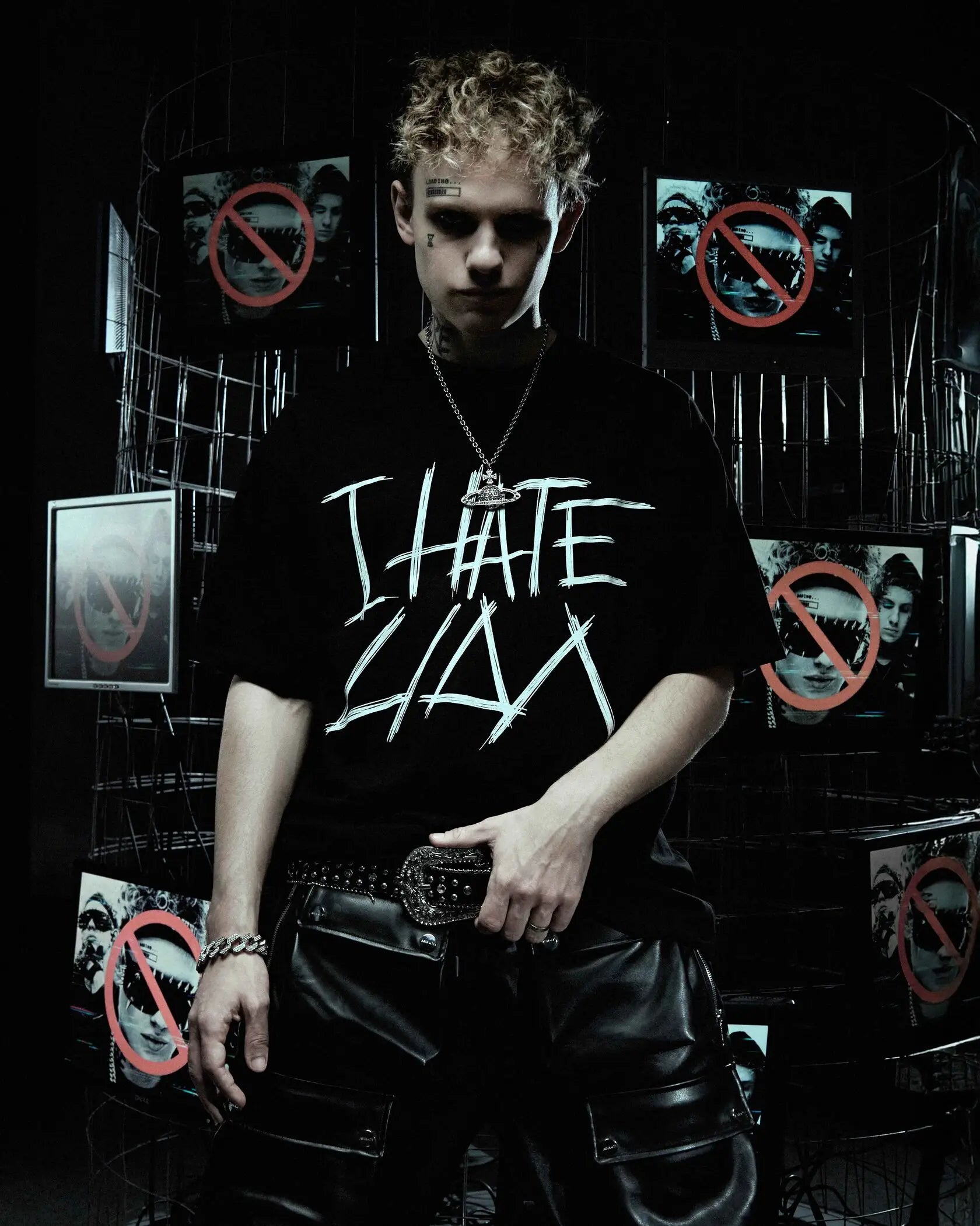 Hip Hop Streetwear Oversized Men Clothing Short Sleeve I Hate Lida Graphic Print Y2k Tops Tee Harajuku Goth Korean Tshirt Cotton