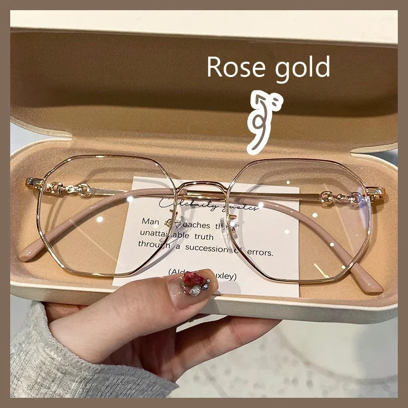 Luxury Anti-blue Light Myopia Glasses Trendy Women's Minus Diopter Eyewear Fashion Near Sighted Glasses Prescription Eyeglasses