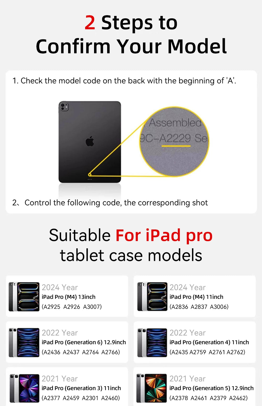 Transparency Case for 2024 iPad Pro 13in 11in M4 Air 11-inch 13-inch M2 iPad 10th Gen 10.9 Air 4/5 iPad 7/8/9th 10.2 5/6th 9.7in