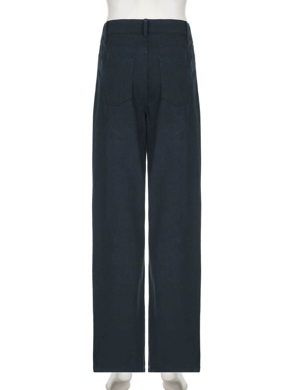 IAMSURE Casual Loose Rivet Jeans Wide Leg Pants Basic Low-Waisted Straight Pants Women 2025 Spring Autumn Streetwear Ladies