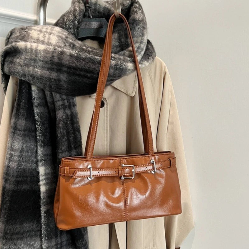 PU Leather Shoulder Bags For Women 2025 Y2K Vintage Ladies Underarm Commuting Bag Hot Sale Bags for Women Handbags And Purses