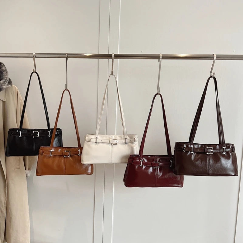 PU Leather Shoulder Bags For Women 2025 Y2K Vintage Ladies Underarm Commuting Bag Hot Sale Bags for Women Handbags And Purses