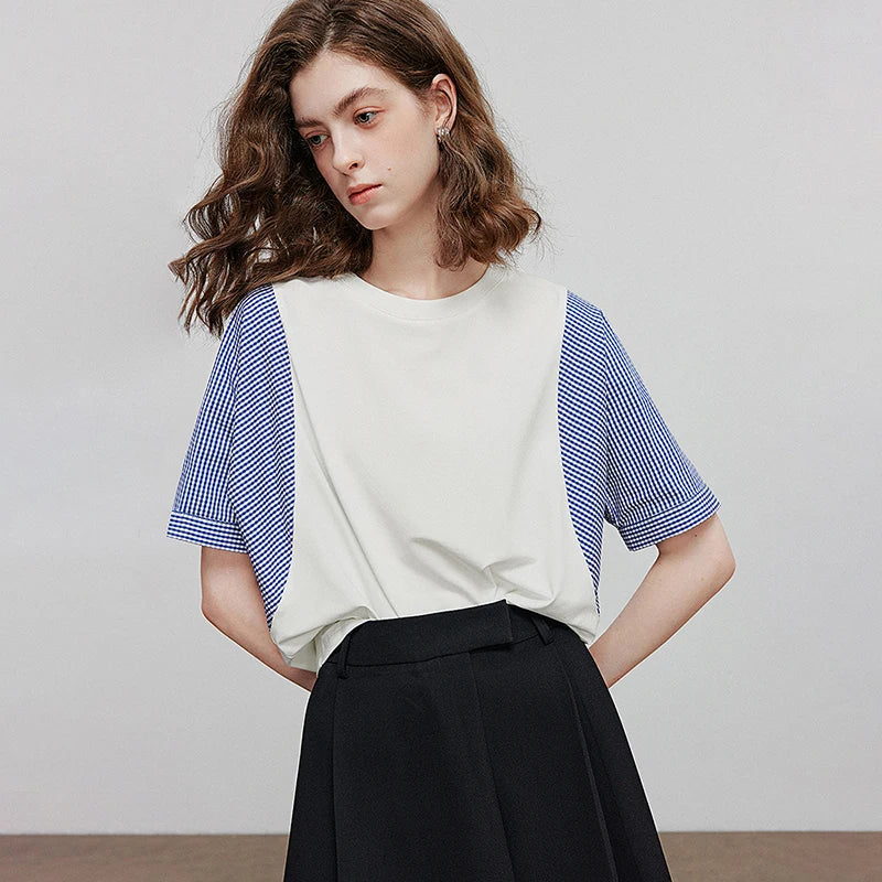 TOYOUTH Women Short Sleeve T shirt 2025 Summer New Casual Tops 8521071