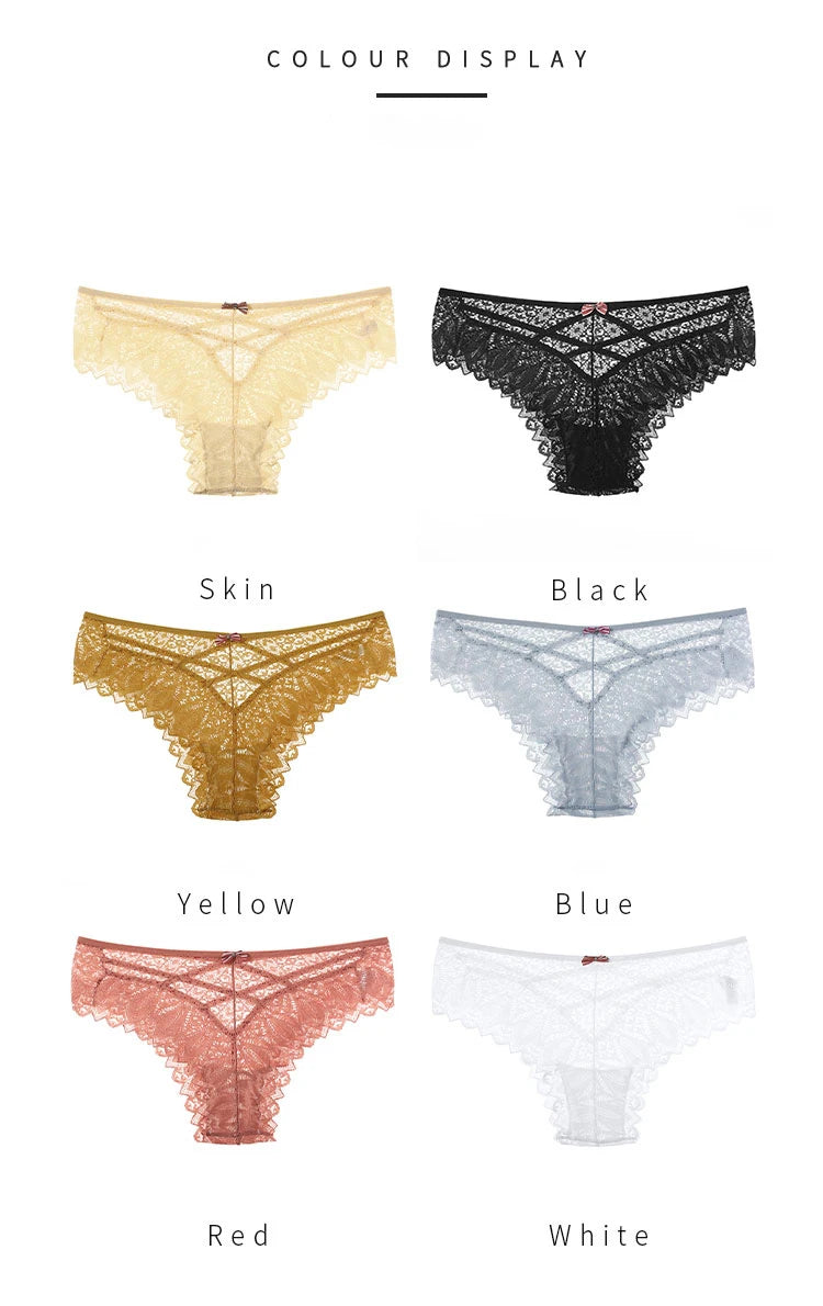 Sexy Panties For Women Low Waist Underwear Transparent Lace Briefs Breathable Soft Lingerie Female Underpants Sexy Woman's Panty