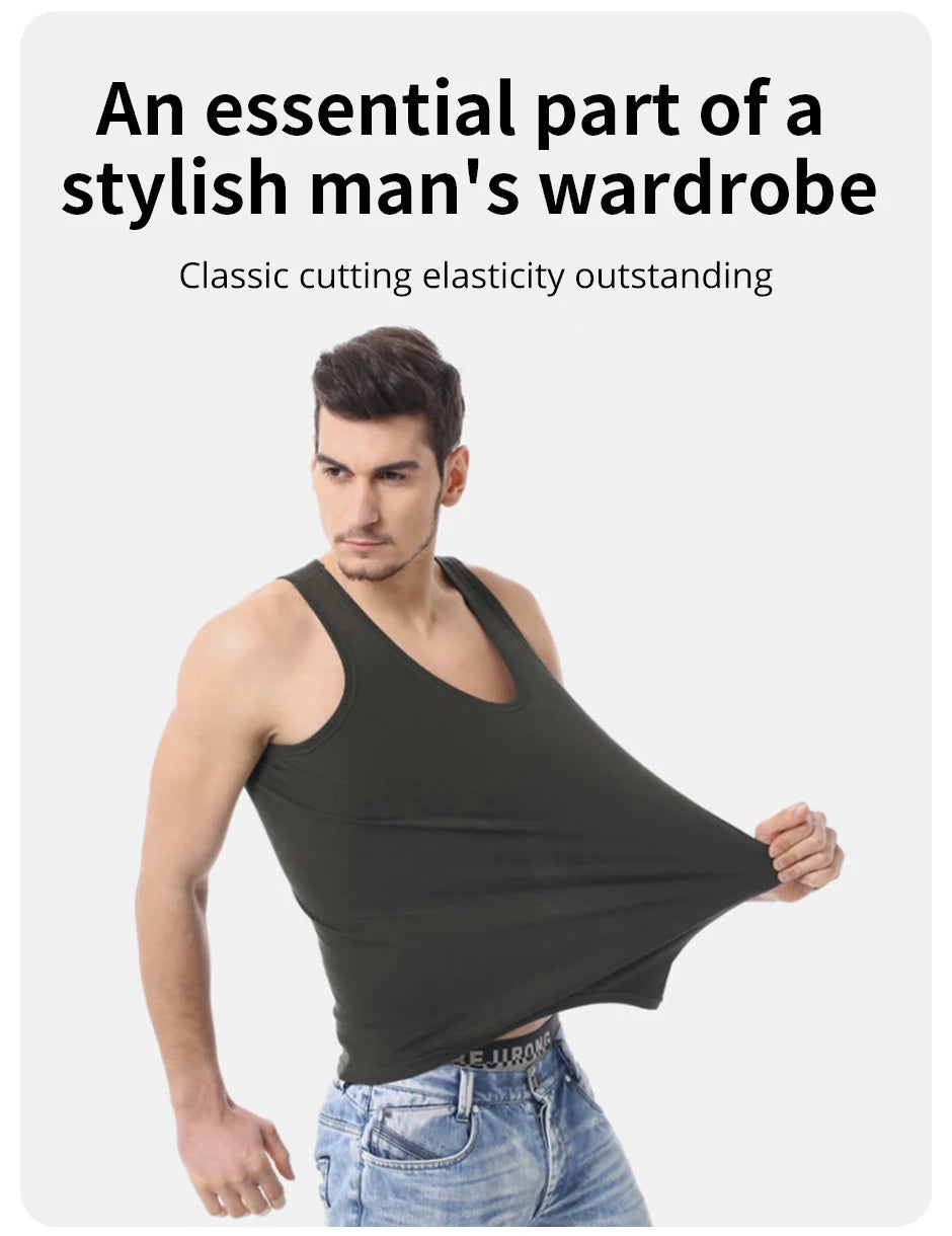 5/3/1 Pack Men To Multi-size Solid Color Tight Vests For Teenagers Comfortable Cotton Sleeveless T-shirts Sports Running Tops