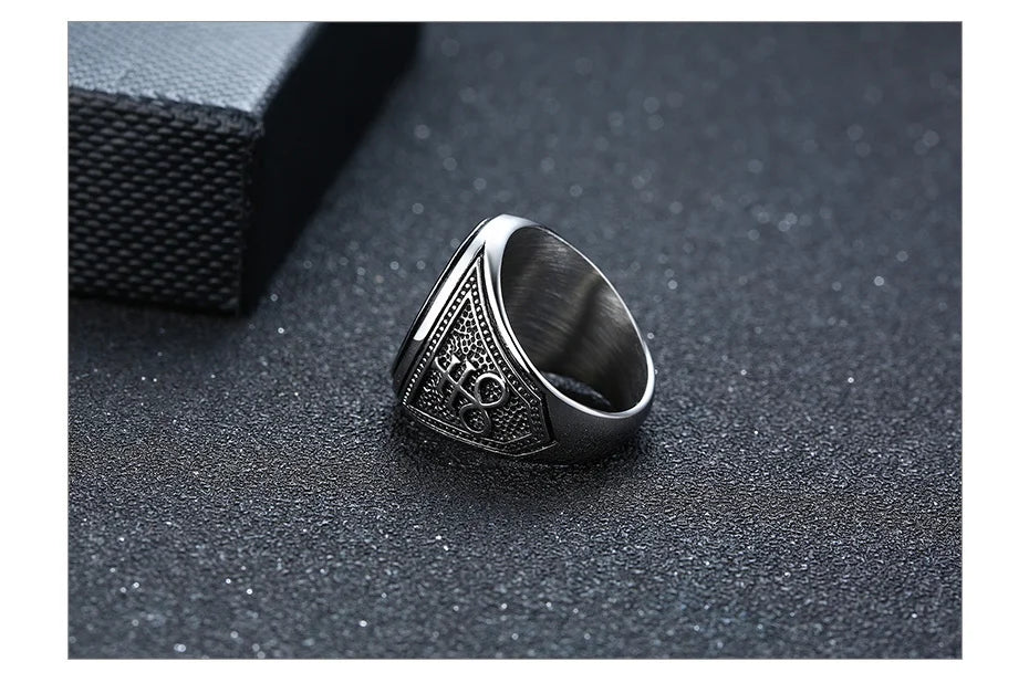 Vnox Sigil of Lucifer Devil Seal of Satan Stamp Ring for Men Casting Stainless Steel Punk Signet Ring Band