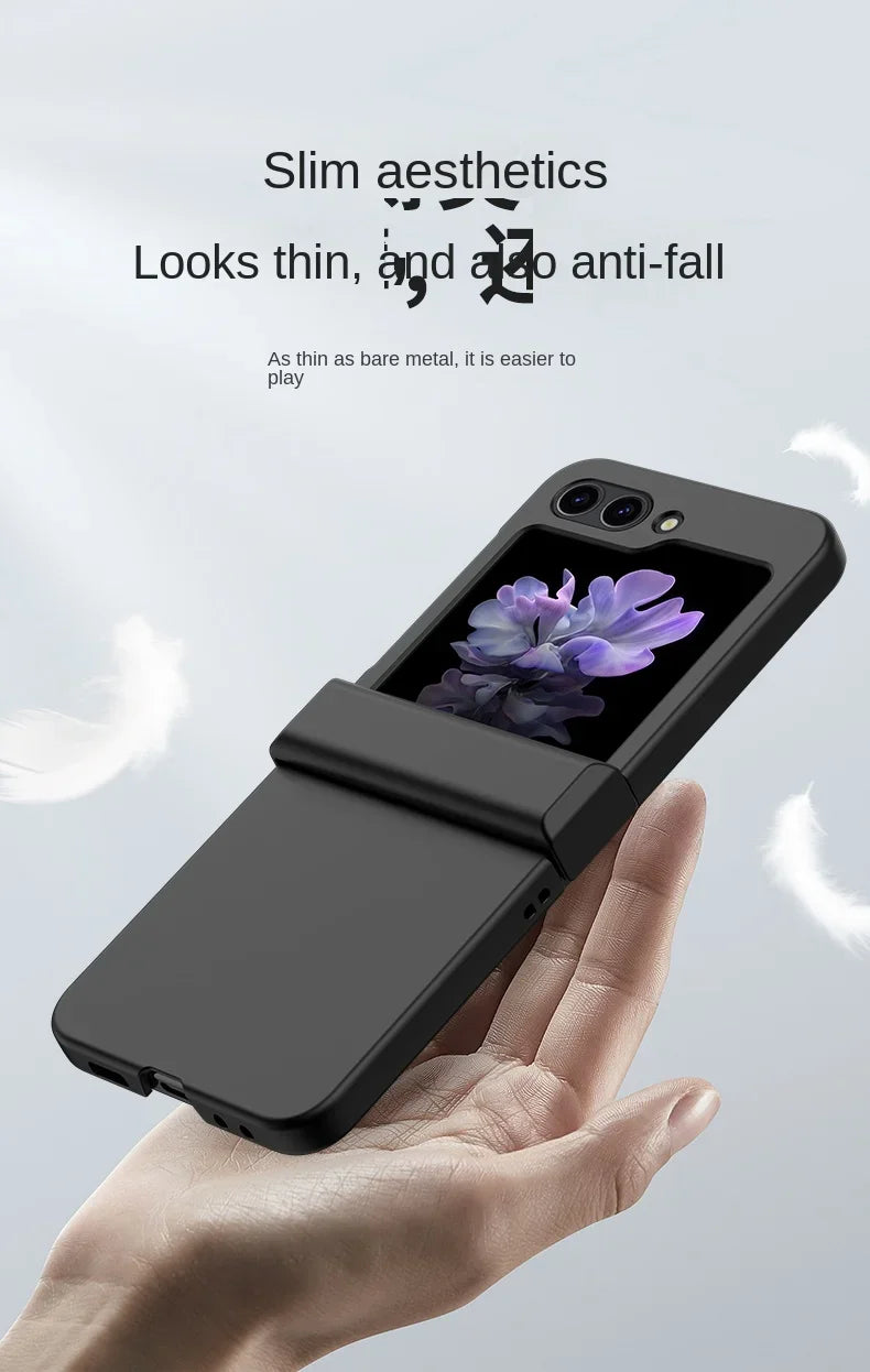 Skin Feel Hard Shell Phone Case for Samsung Galaxy Z Flip 6 5 4 3  Flip6 Flip5 Flip4 Flip3 5G Hinge Protection Shockproof Cover