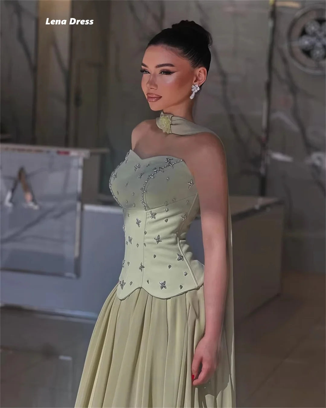Lena Off-shoulder Women's Prom Dress Luxury Women Evening Dress Custom Made Long Prom Dresses 2025 Line A Robe Soiree Ball Gowns