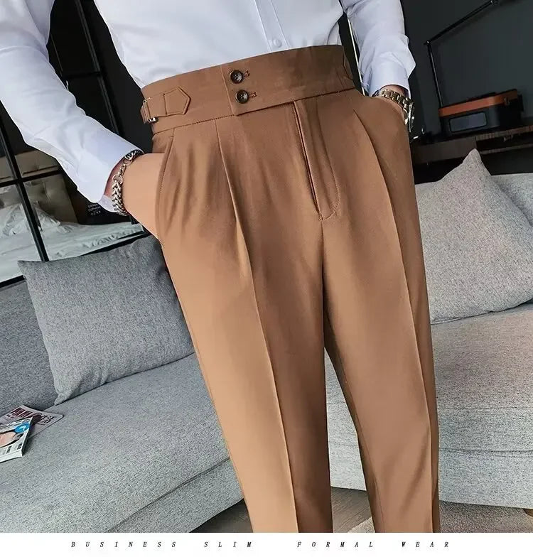 Men's Straight-leg High-waisted Casual Suit Pants High-end Feelslims Slimming Effective Spring Autumn Seasonal Pants