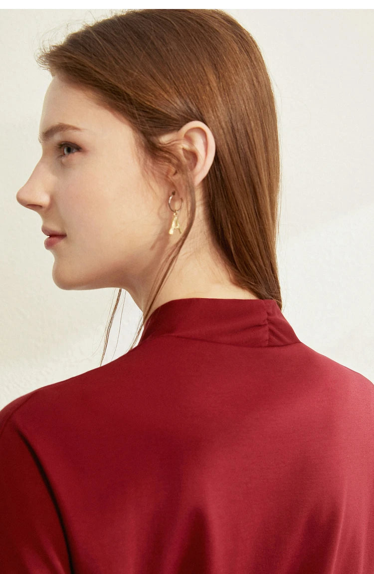 AMII Minimalism 2023 Summer Women's T-shirt Classic Style Casual V-neck Short Sleeve Solid Stretch Female Tops & Tees 12312013