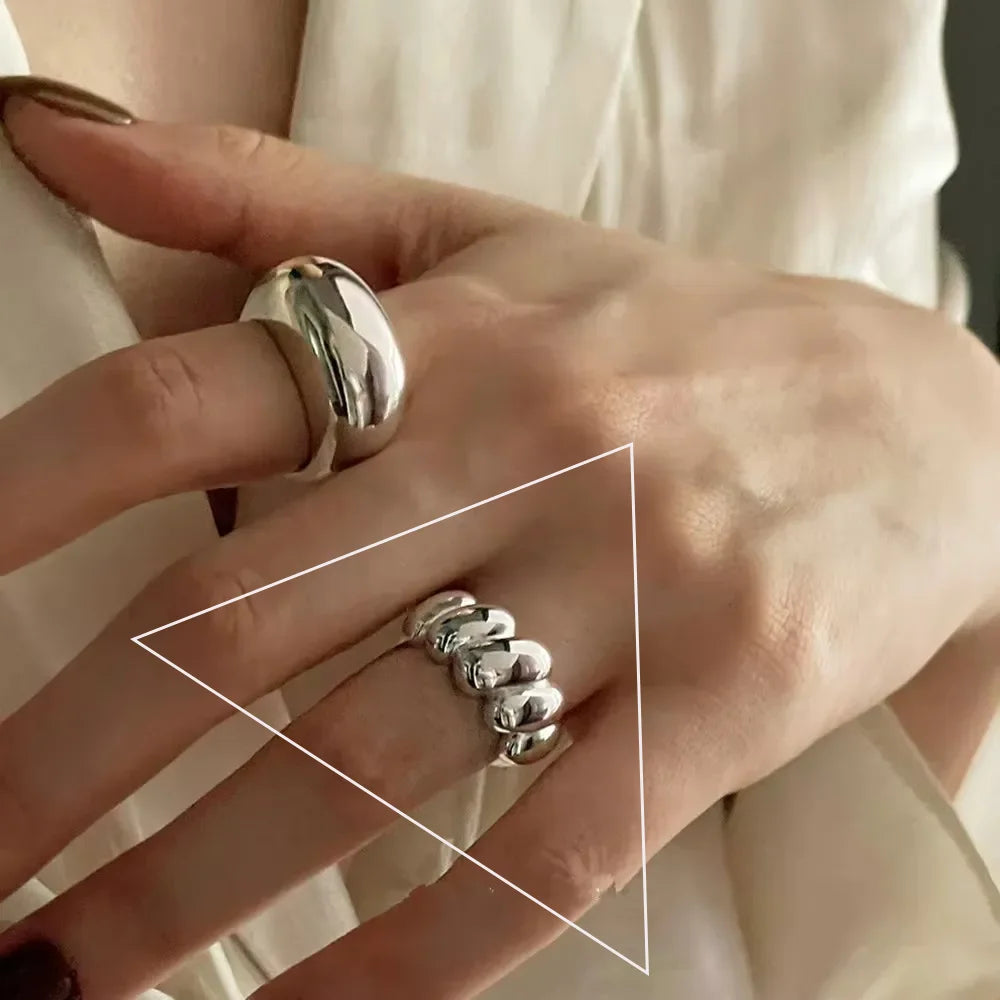 VENTFILLE 925 Sterling Silver Irregular Ring for Women Geometry Versatile Minimalism  Accessories Jewelry Gift Dropshipping