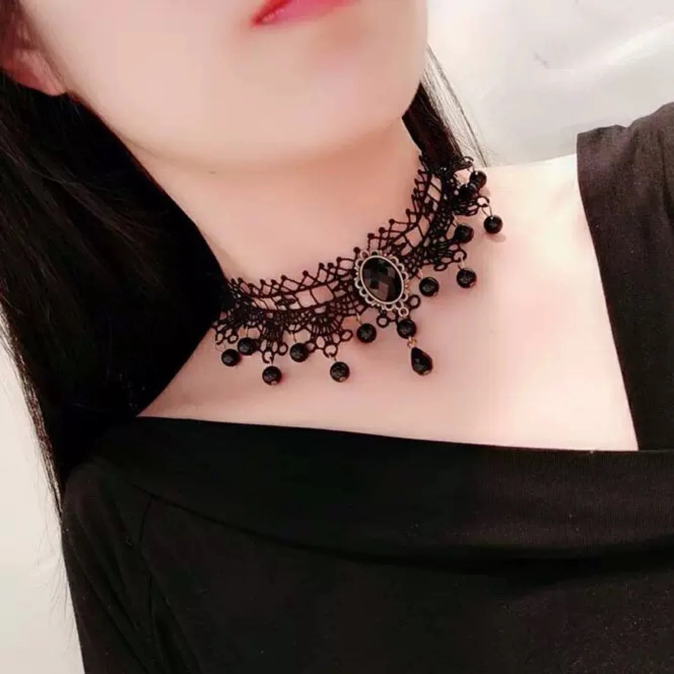 Girl Black Lace Choker Necklace For Women Trendy Neck Chain Collarbone Necklaces Punk Lolita Gothic jewelry For Girls Vintage