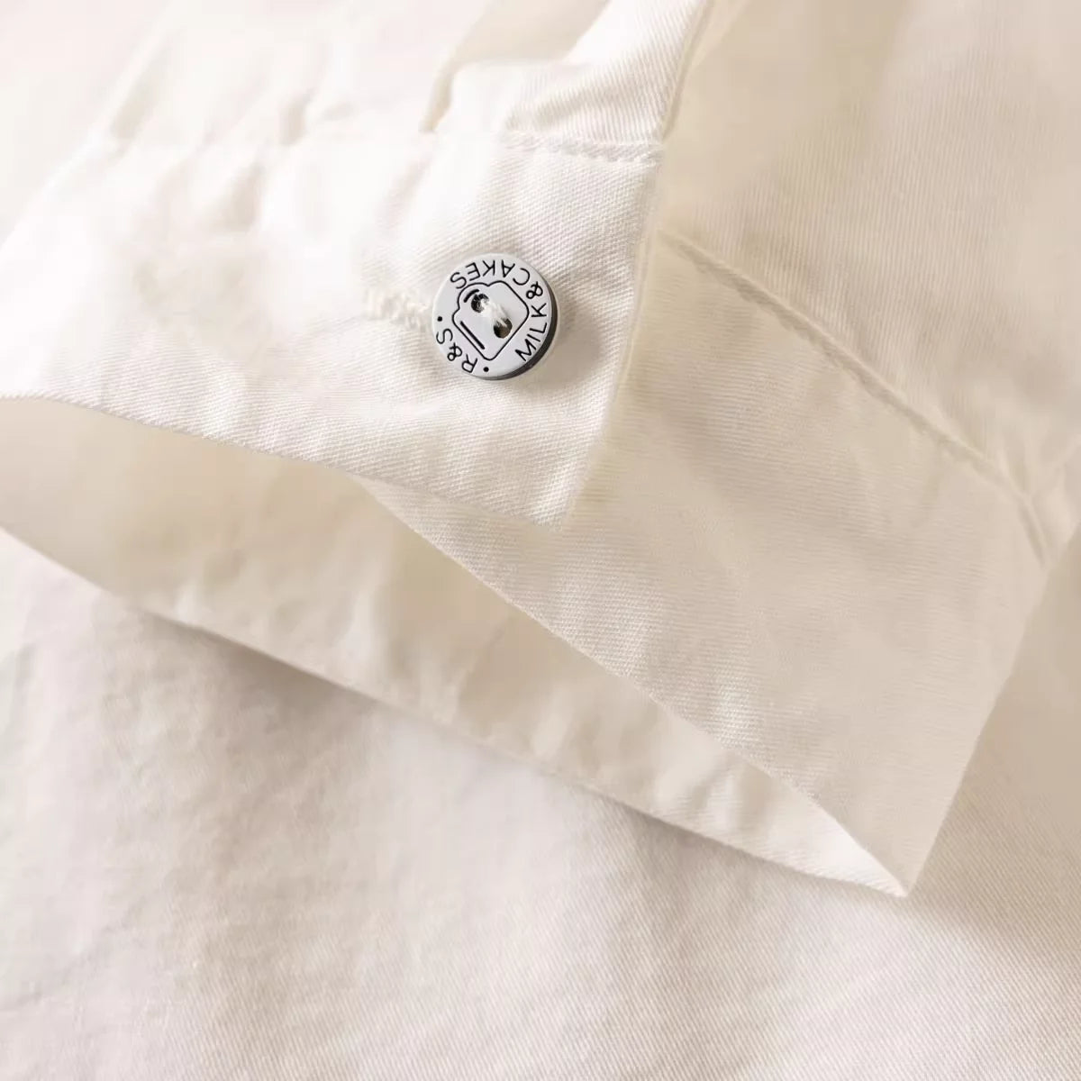2025 Japanese vintage fashion cartoon buttons white beige green shirts and blouses for women spring long sleeve tops