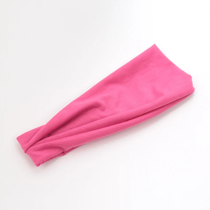 New Women Solid Color Elastic Hair Bands Yoga Headband Fashion Turban Makeup Hair Hoop Vintag Knotted Headwrap Hair Accessories