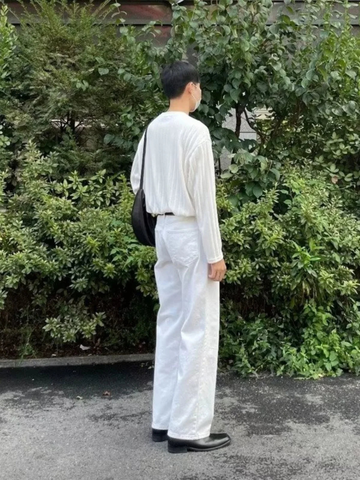 Retro White Jeans Men Women Loose Drapey Straight Leg Long Trousers Trendy Spring Autumn Waed Denim Pants Casual Straight Cut