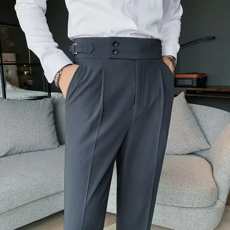 Men's Straight-leg High-waisted Casual Suit Pants High-end Feelslims Slimming Effective Spring Autumn Seasonal Pants