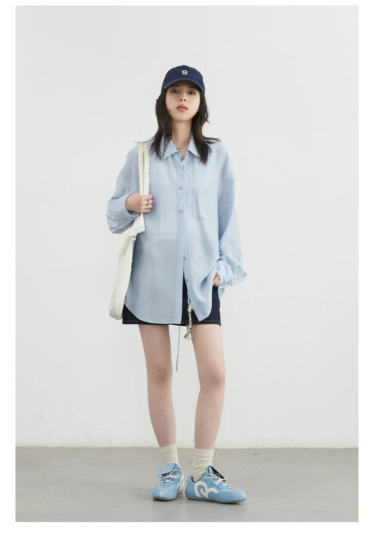 CHIC VEN Women Long Sleeve Shirts Solid Loose Casual New Style Design Back Hollow Out Shirt Female Blouse Spring Summer 2025