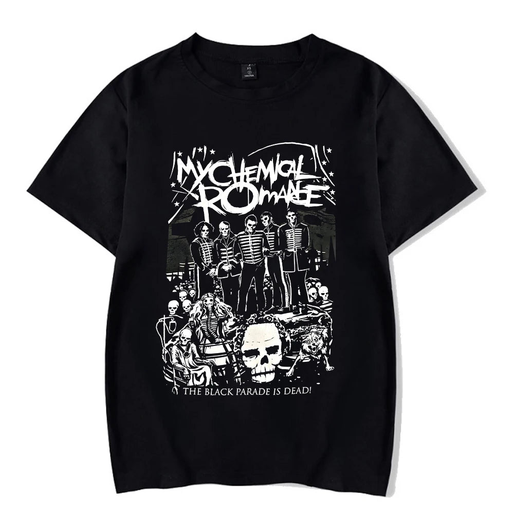 Oversized Acid T Shirt My Chemical Romance Mcr Dead Men's TShirt Black Parade Punk Emo Rock Summer Fashion Top Clothing Unisex
