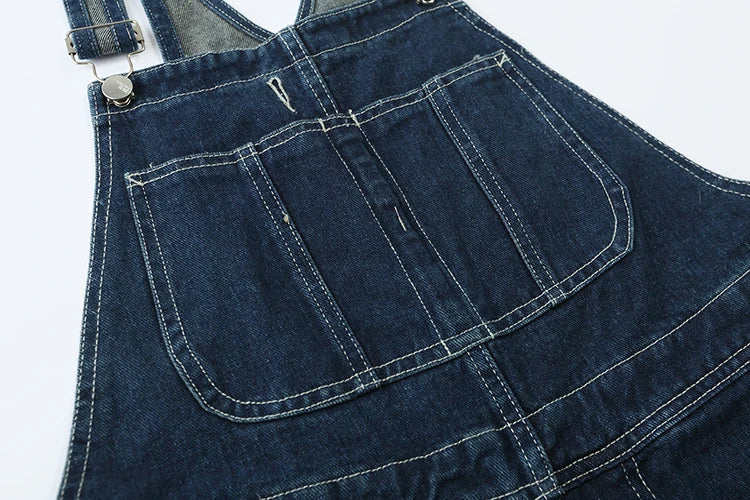 Retro American Design Denim Overalls Straight Loose Workwear Pants ex Couple Ameika Straight Leg Jeans Youth Trend