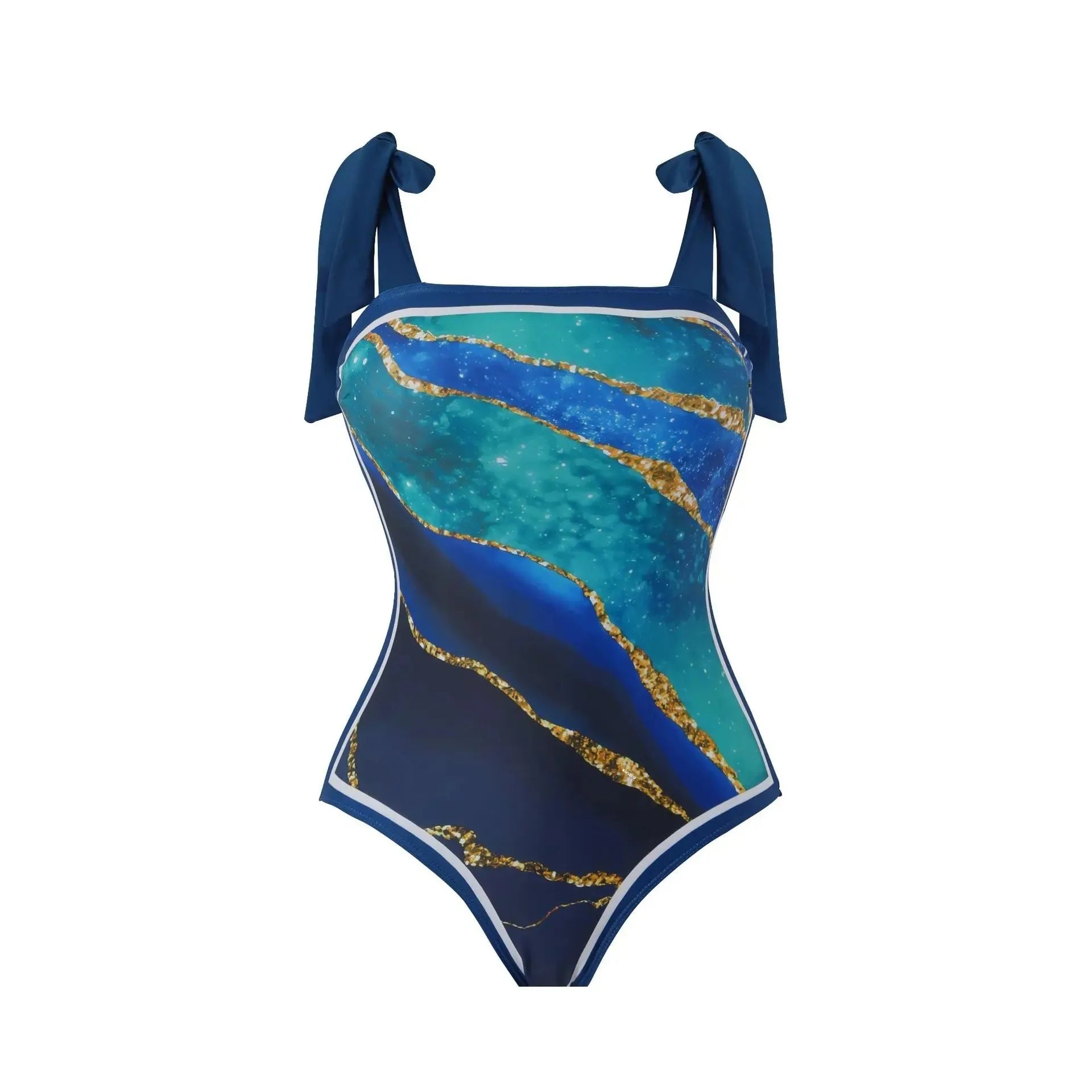 Retro One-Piece Swimsuit Set for Women with Chiffon Skirt Conservative Sexy Swimwear New 2025 Cross-Border AE Stock