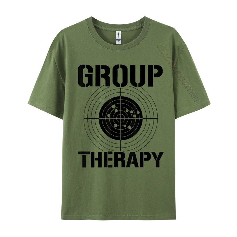 Men T-shirts Group Therapy Casual T-Shirt Retro Normal Cotton Men Tops Tees Casual Clothing Shirt Top Quality