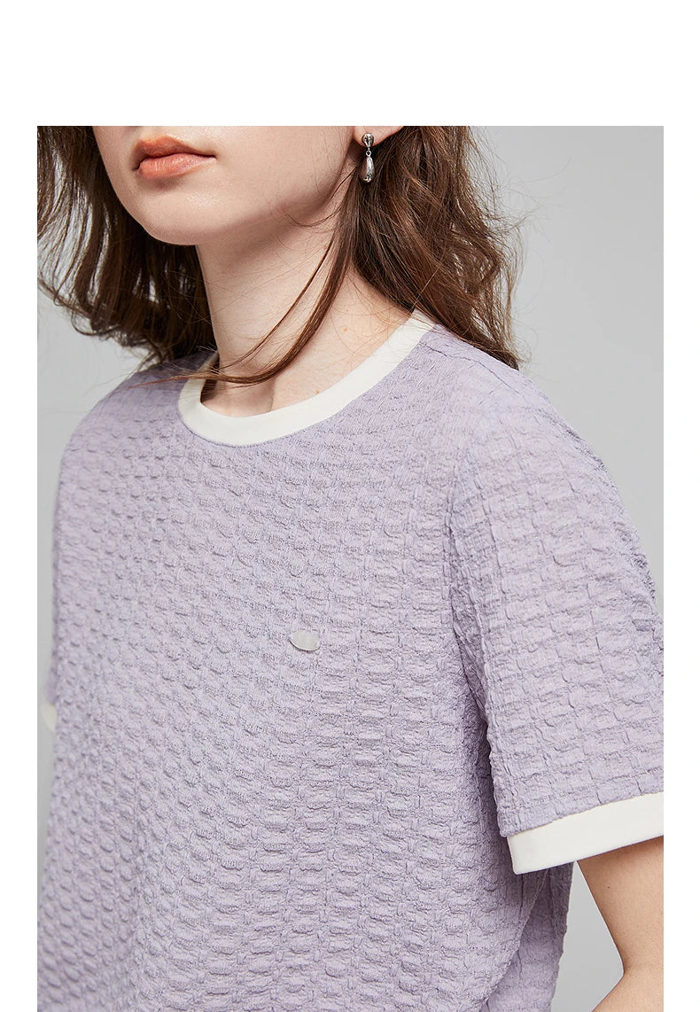 TOYOUTH Women Short Sleeve T shirt 2025 Spring New Tops 8521006