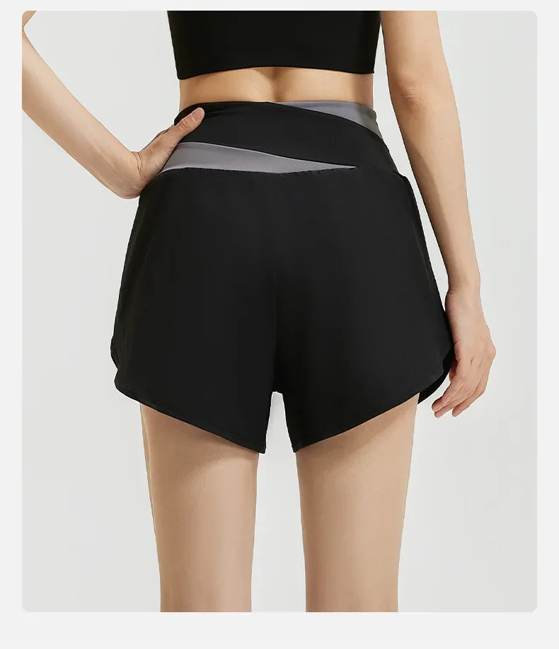 High Waist Workout Skorts for Women - Quick Dry Breathable Yoga Skirt Shorts, Anti-Ride Running Fitness Wear with Inner Liner"