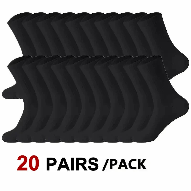 5/10/20 Pairs Neutral Solid Color Round Neck Socks Spring Summer Sweat Absorbing Breathable Soft Comfortable Couple Sports Socks