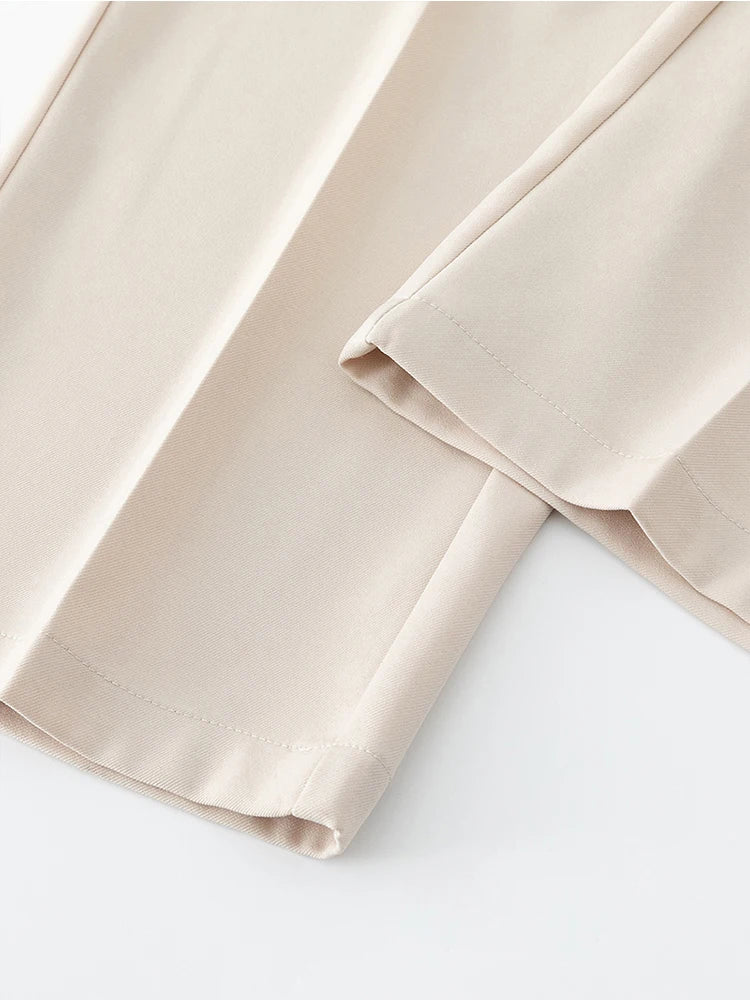 Summer Korean Men's Pants Light&Thin Polyester Elastic Waist Semi-Wide Loose Slacks Drape Suit Pants Male Casual Trousers