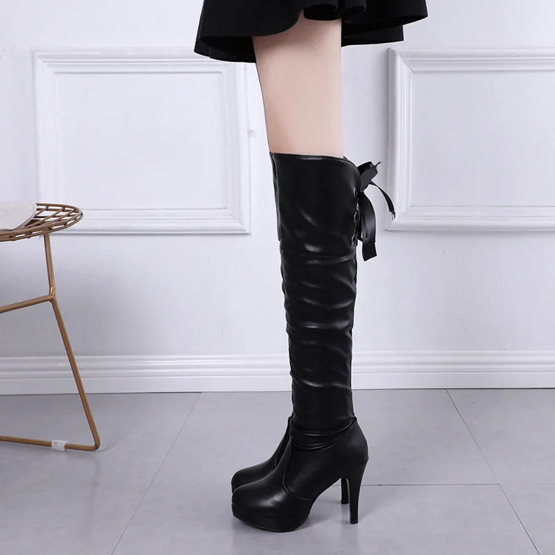 Classics Women Boots Luxury Knight Women Length Boot Fashion Sexy Soft Leather Shoes Leather Elegant Comfortable Knee High Boots
