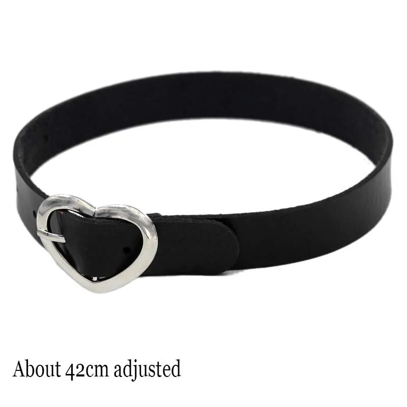 Woman Black Bat Punk Choker Collar Necklace Sexy PU Leather Heart Lock Key Spike Gothic Cosplay Accessories Party Jewelry New