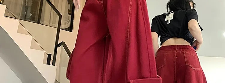 Streetwear Casual Cargo Pants for Women 2025 New Bottoms Straight Trousers Fashion Pockets Korean Pantalon Femme