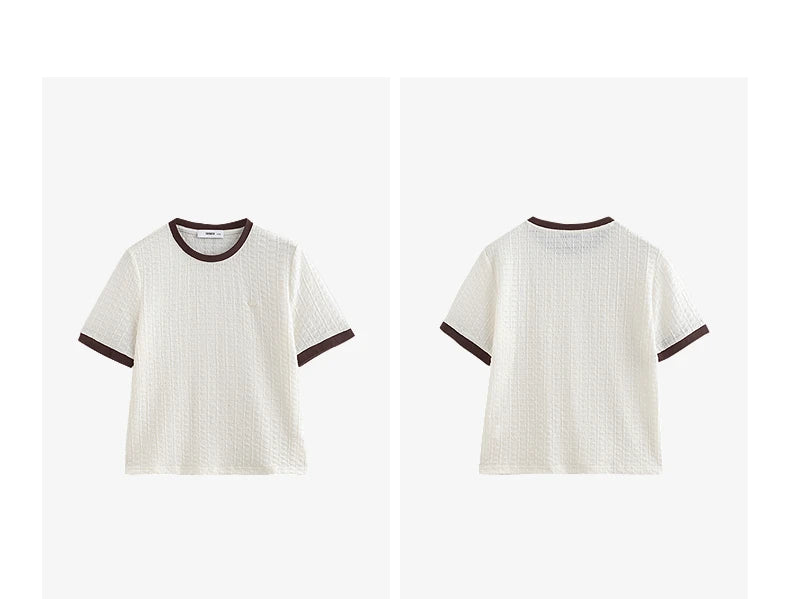 TOYOUTH Women Short Sleeve T shirt 2025 Spring New Tops 8521006