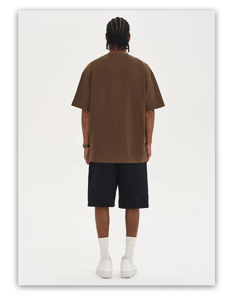 Oversized T Shirt for Men Women 280gsm Heavy Cotton Shirts Summer O-neck Oversize Tees Solid Casual Streetwear Fashion Clothing