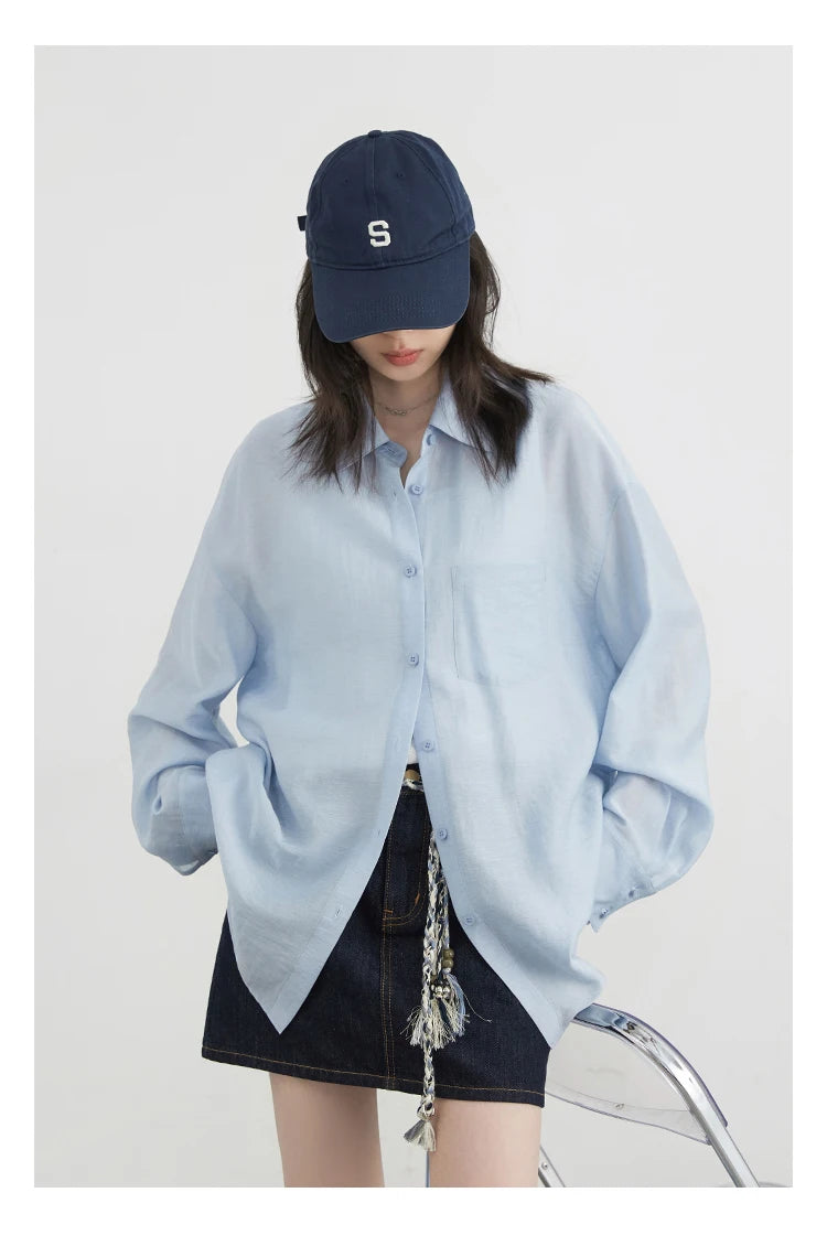 CHIC VEN Women Long Sleeve Shirts Solid Loose Casual New Style Design Back Hollow Out Shirt Female Blouse Spring Summer 2025