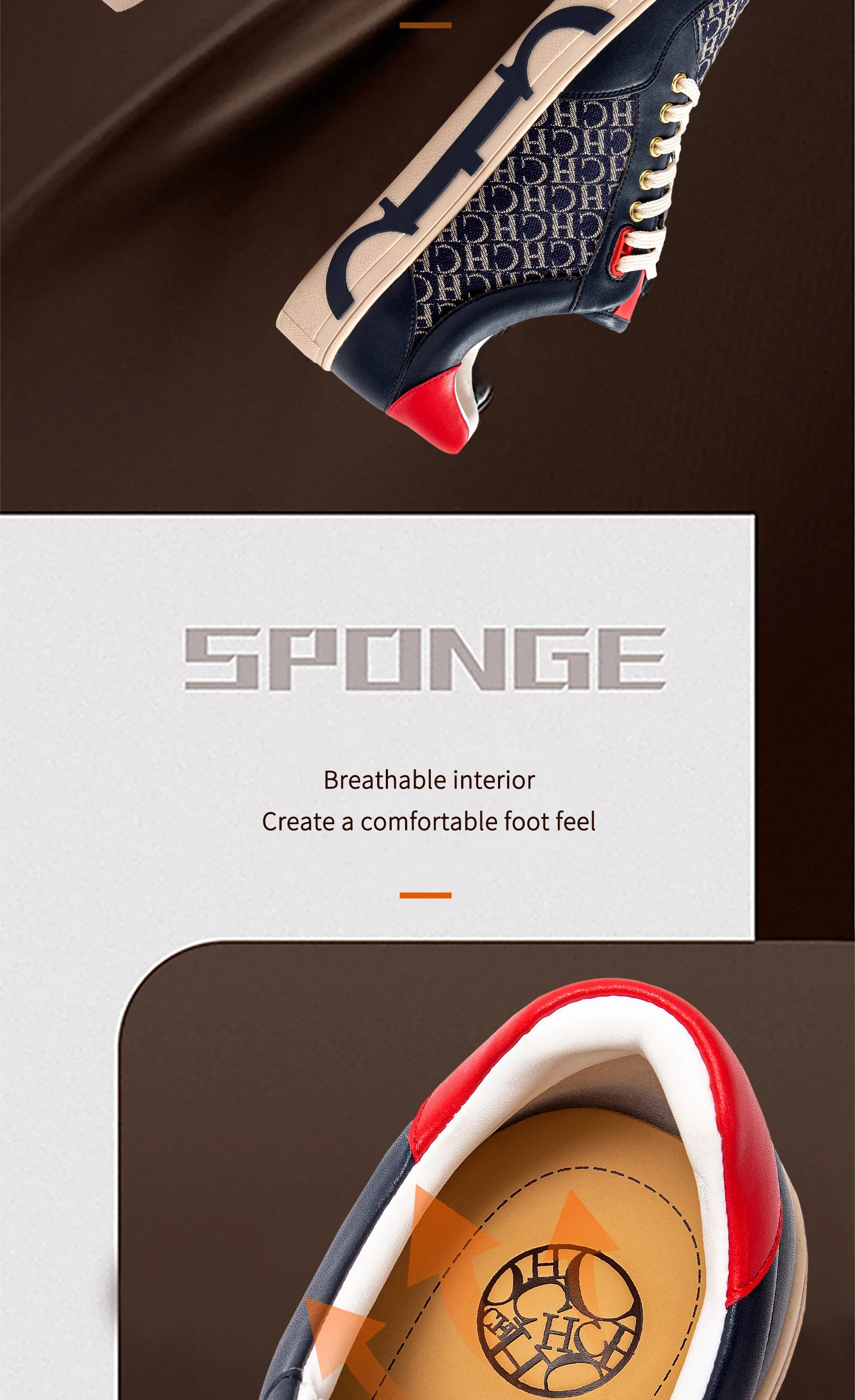 Popular men's casual shoes luxury brand flat lace-up shoes monogrammed breathable comfortable casual shoes