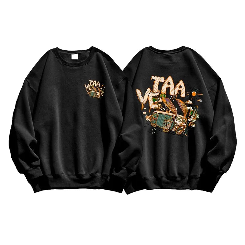 Round Neck Purple Sweatshirt for Women 2024 Popular Spring & Fall Thin Long-Sleeved Loose Lazy Style Niche American Retro Top