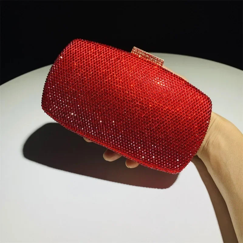 High End Luxury Rhinestone Handbag Women Fashion Formal Wedding Party Evening Bags Ladies Elegant Diamond Yellow Bling Clutch