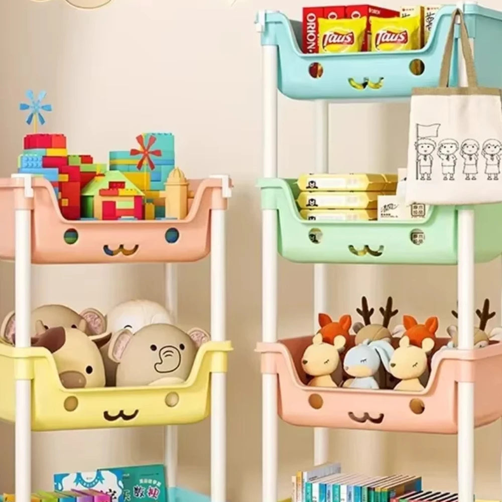 Children's snack rack storage organizer, bathroom accessories wardrobe organizer, kitchen storage toy storage cart bookshelf